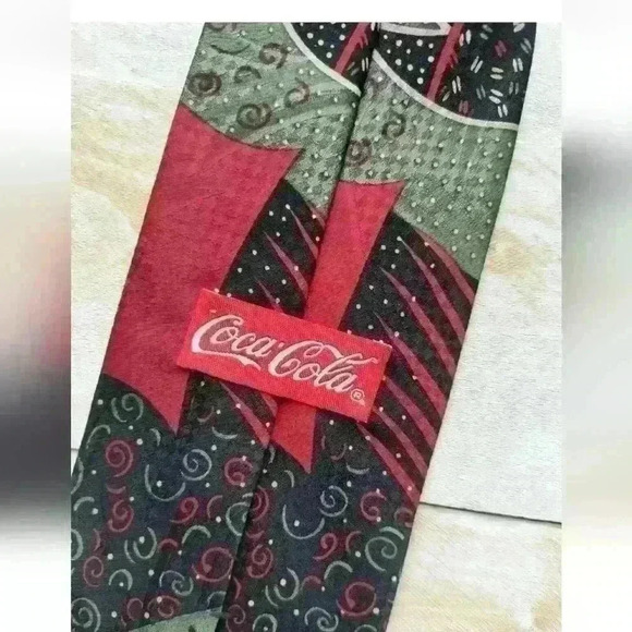 Always Coca-Cola Men's Necktie Black Logos Soda Made in USA - Picture 4 of 5